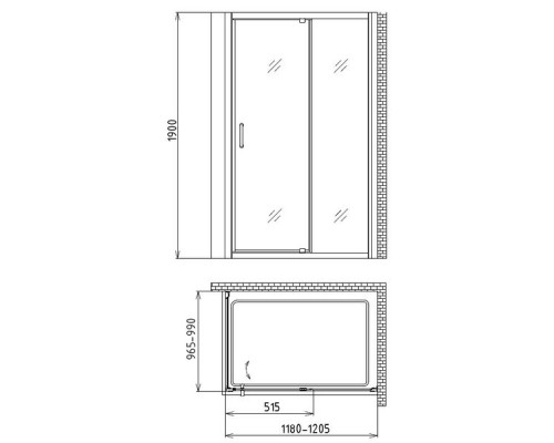 Душевой уголок Gemy Sunny Bay S28191B-A100 120х100 см