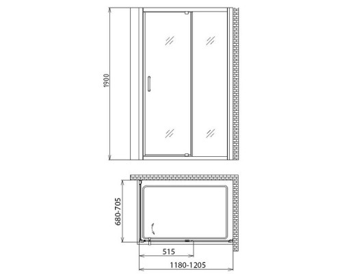 Душевой уголок Gemy Sunny Bay S28191B-A70 120х70 см