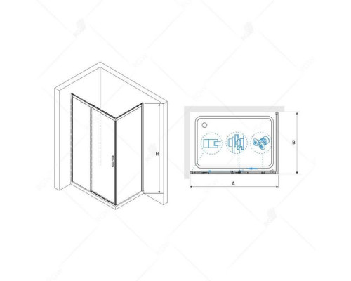Душевой уголок RGW LE-41 (LE-12 + Z-050-2) 190x80, прозрачное стекло