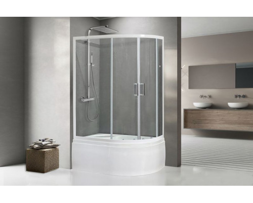 Душевой уголок Royal Bath RB 8120BK-T 120х80 см, с прозрачными стеклами, левосторонний