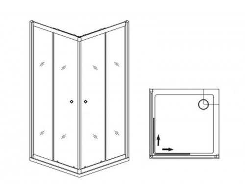 Душевой уголок RGW Dolphin TN-206-J 90х90, прозрачное стекло
