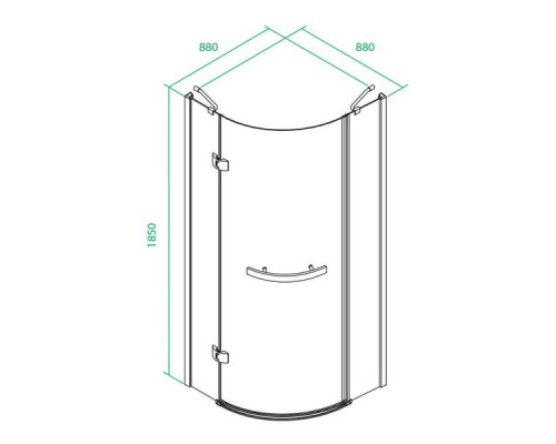 Душевое ограждение Iddis Vane V20R099i23 90х90