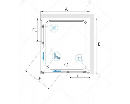 Душевой уголок RGW CL-34 80х80, прозрачное стекло